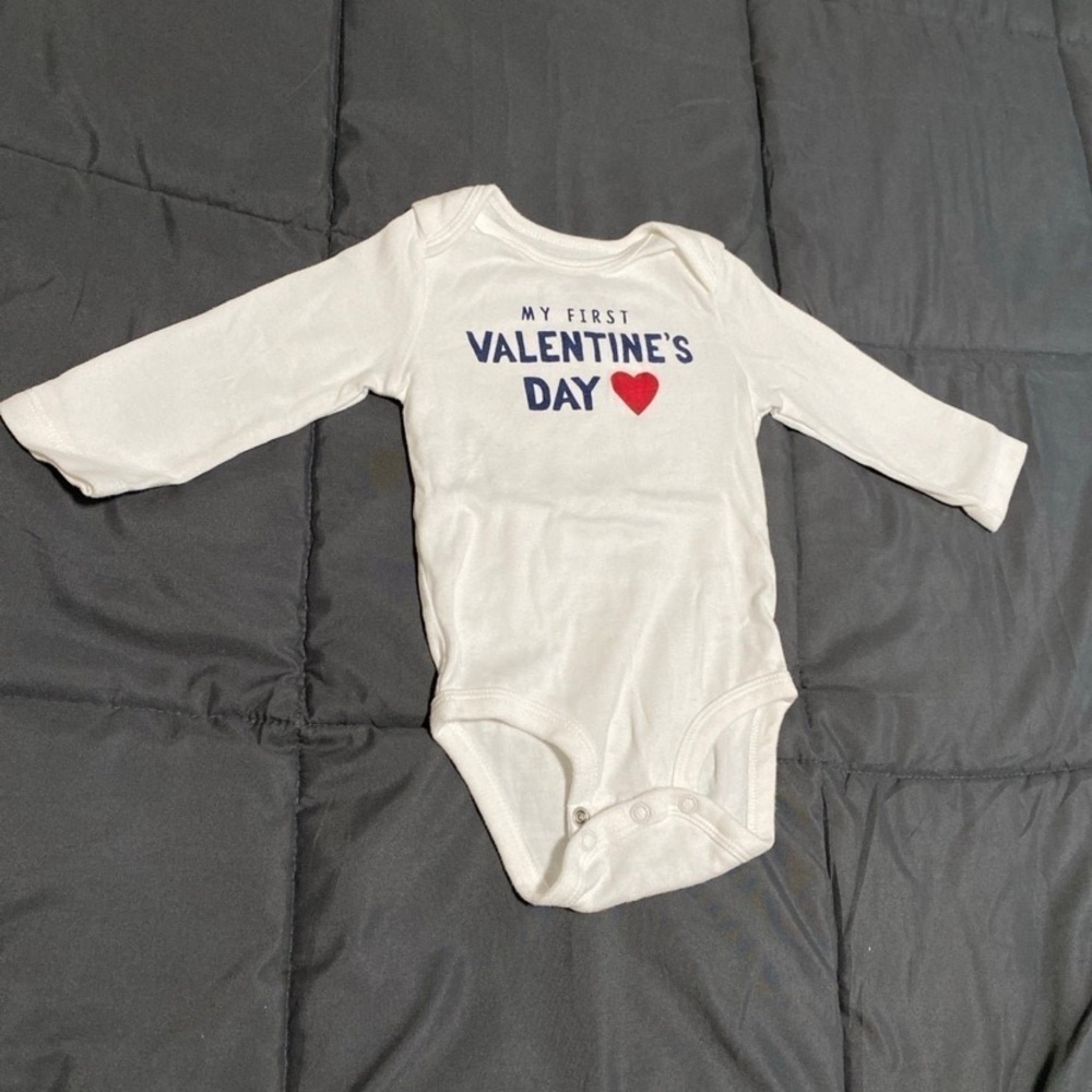 Valentine's Day White Baby Onesie